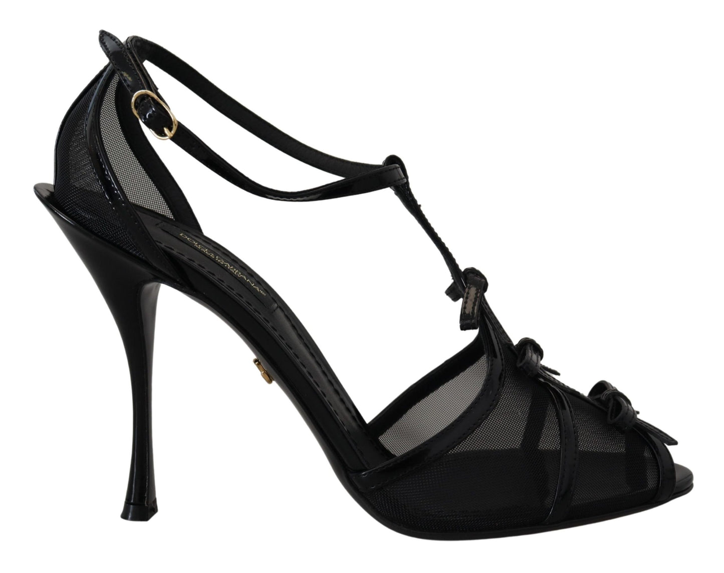 Dolce & Gabbana Elegant Black Stiletto Heeled Sandals - EU38/US7.5