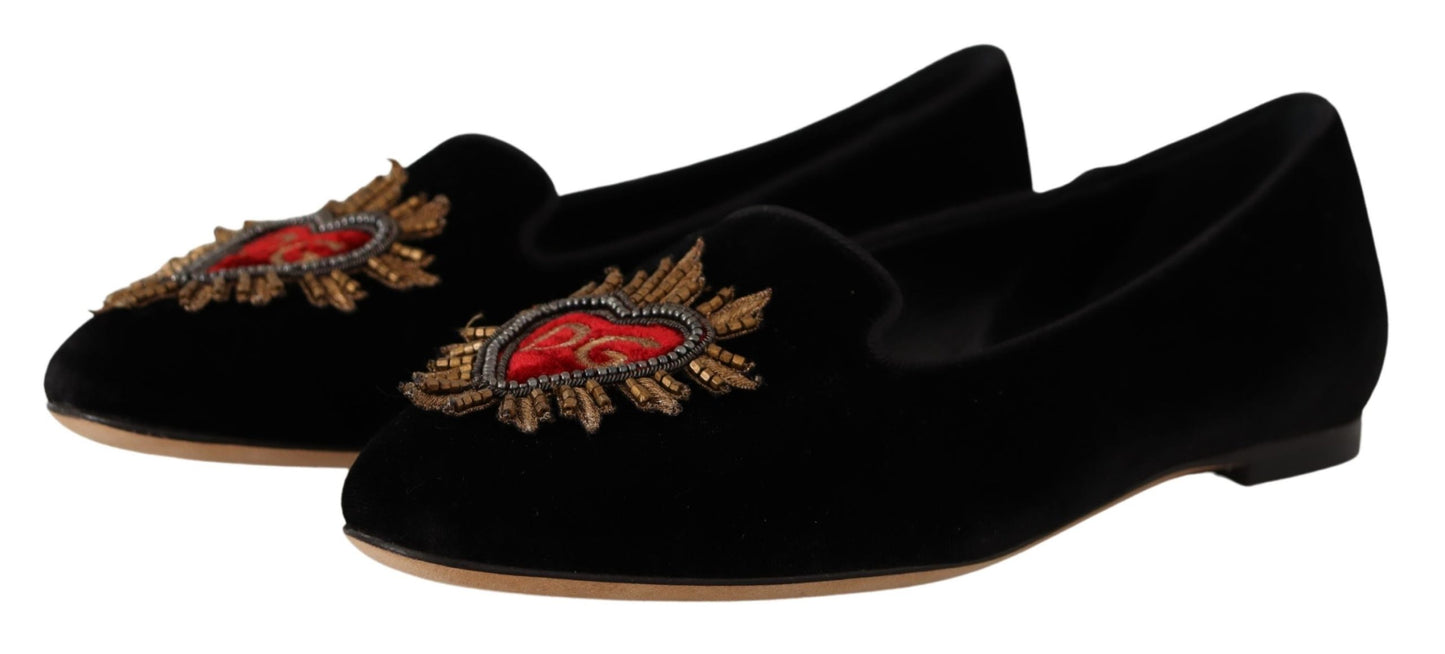 Dolce & Gabbana Elegant Patent Leather Flat Shoes - EU35/US4.5