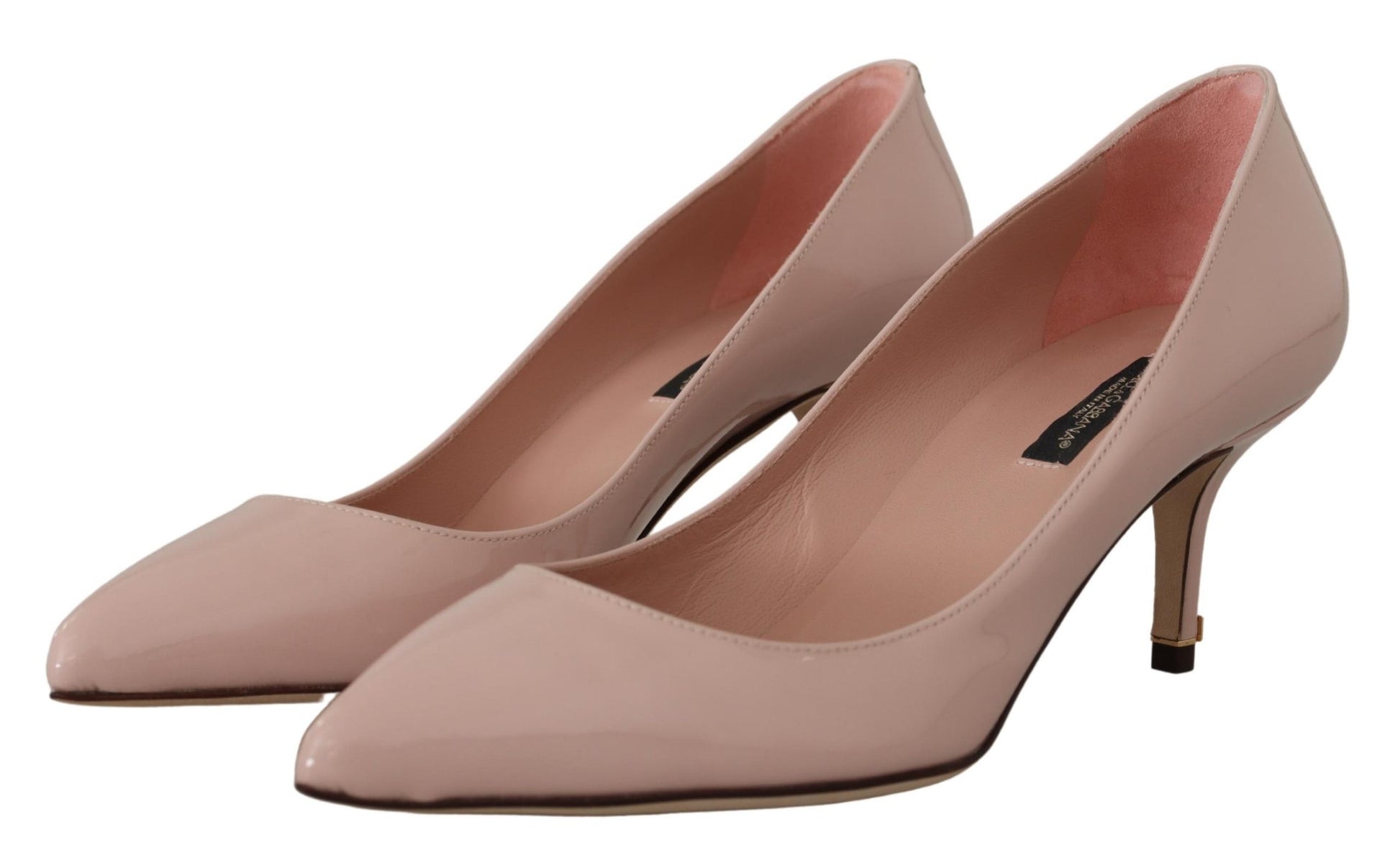 Dolce & Gabbana Elegant Patent Leather Heels in Pink - EU37.5/US7