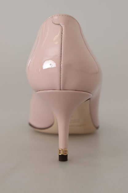 Dolce & Gabbana Elegant Patent Leather Heels in Pink - EU37.5/US7