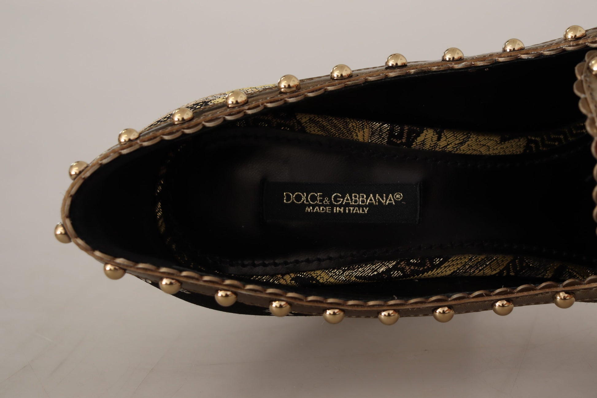 Dolce & Gabbana Elegant Gold Jacquard Brocade Pumps - EU36/US5.5