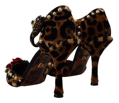 Dolce & Gabbana Chic Leopard Ankle Strap Sandal Heels - EU36/US5.5