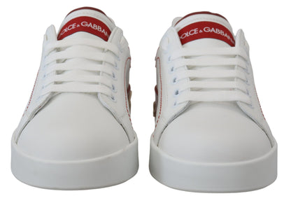 Dolce & Gabbana Chic White Portofino Leather Sneakers - EU46/US13