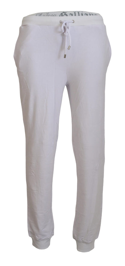 John Galliano Chic White Jogger Pants - Casual Elegance - IT46 | S