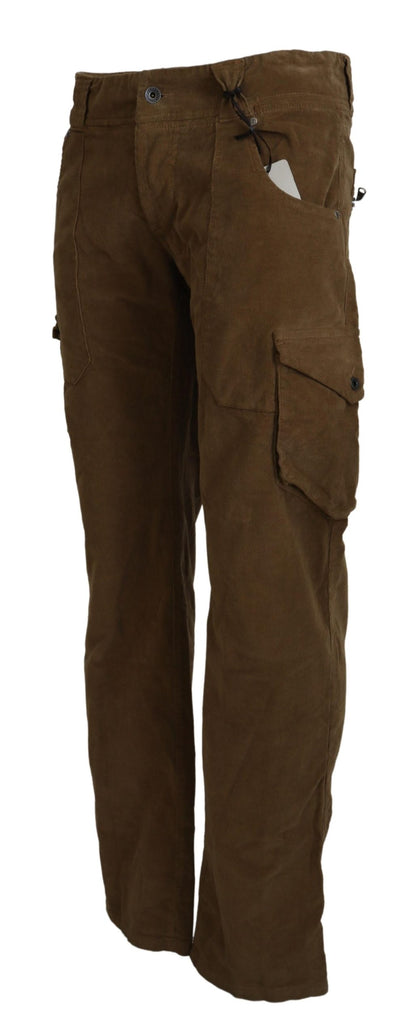 Ermanno Scervino Chic Brown Corduroy Cargo Pants - IT46 | S