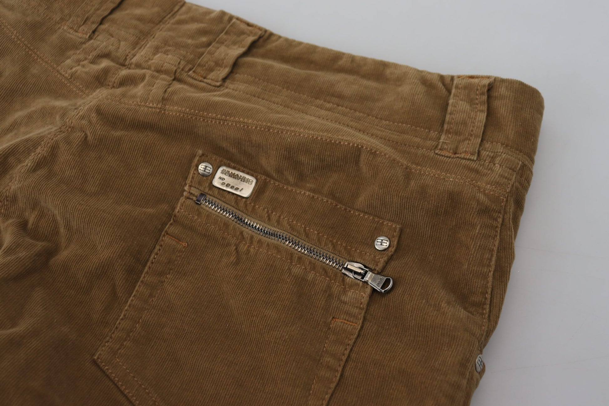 Ermanno Scervino Chic Brown Corduroy Cargo Pants - IT46 | S