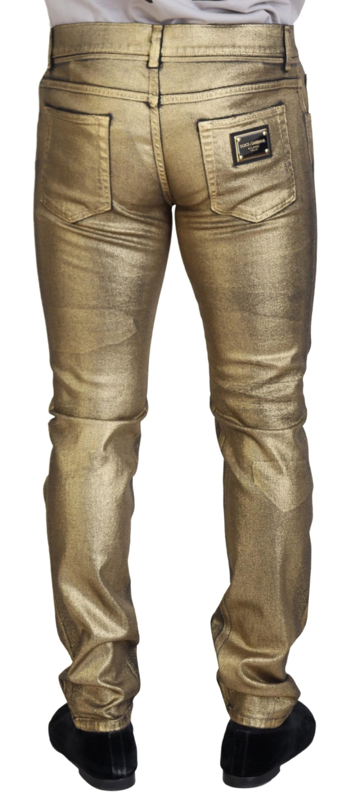 Dolce & Gabbana Elegant Gold Denim Elegance - IT50 | L