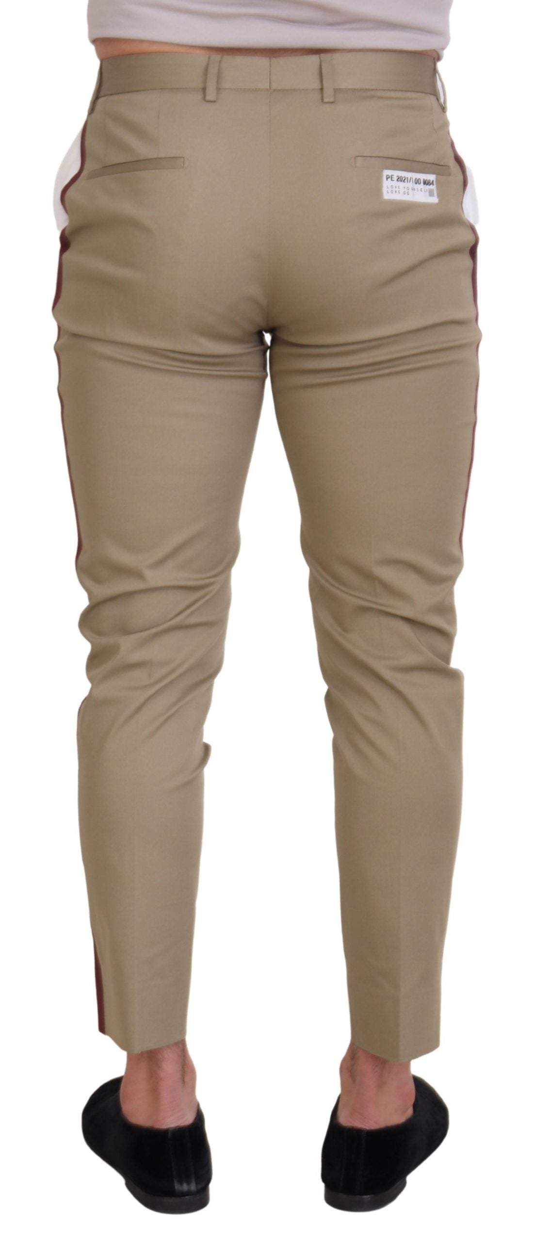 Dolce & Gabbana Two-Tone White & Brown Chic Cotton Pants - IT48 | M