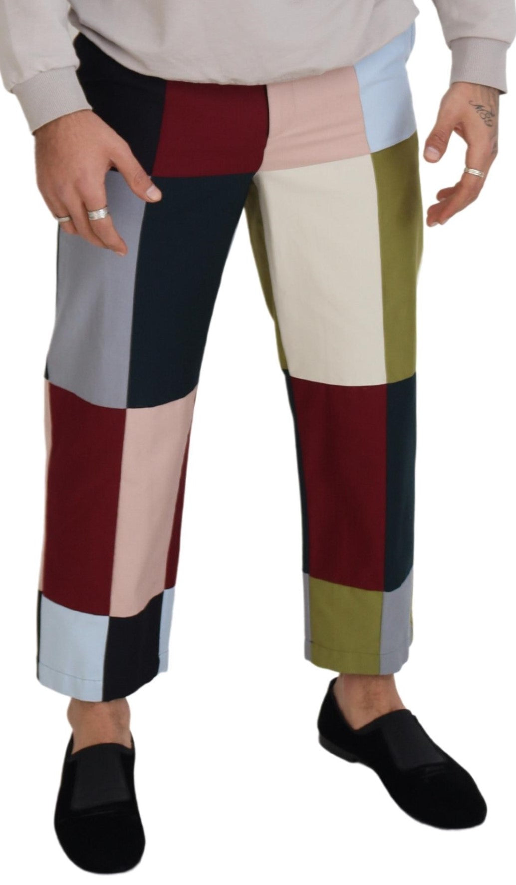 Dolce & Gabbana Stunning Multicolor Patchwork Pants - IT48 | M