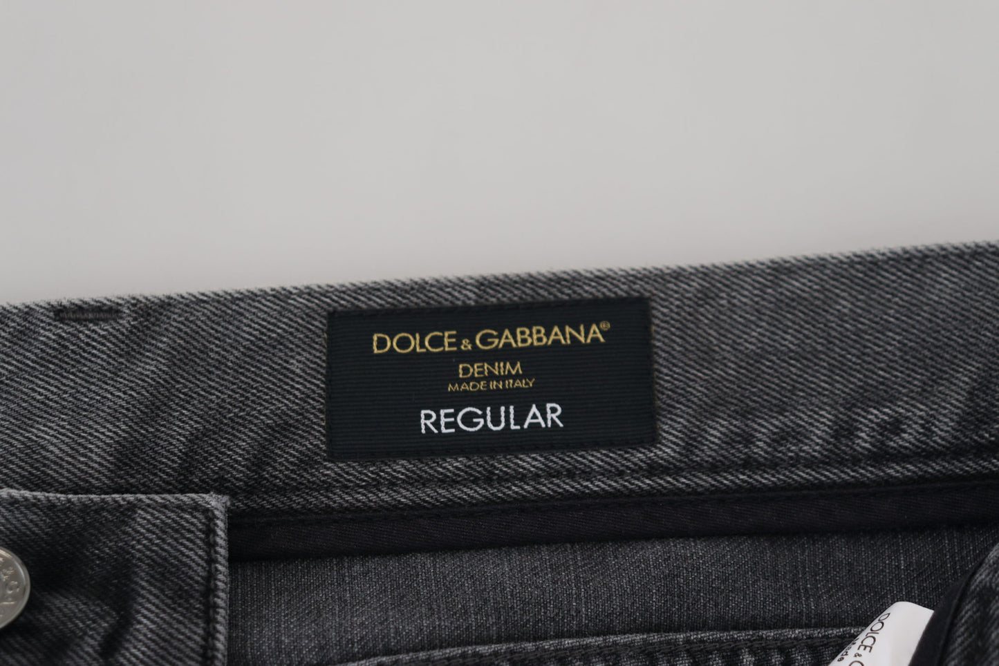 Dolce & Gabbana Elegant Grey Checkered Denim Treasure - IT48 | M