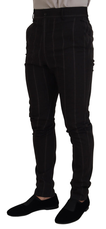 Dolce & Gabbana Elegant Black Striped Chino Pants - IT48 | M