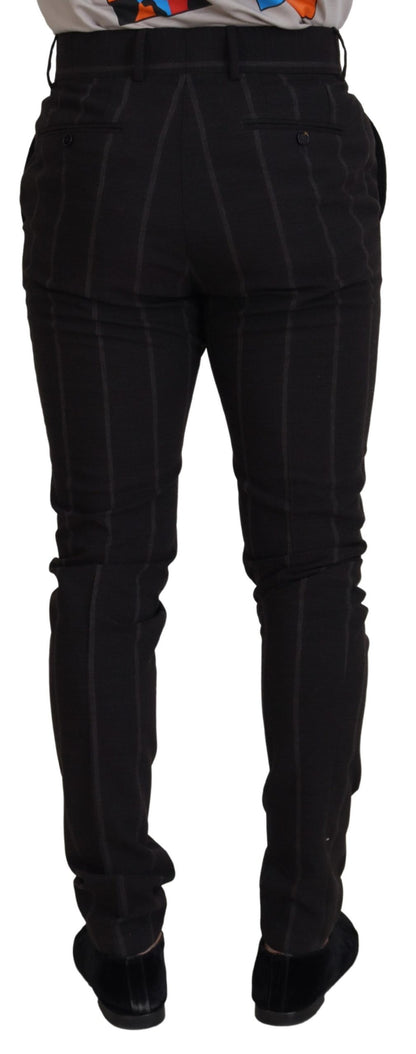 Dolce & Gabbana Elegant Black Striped Chino Pants - IT48 | M