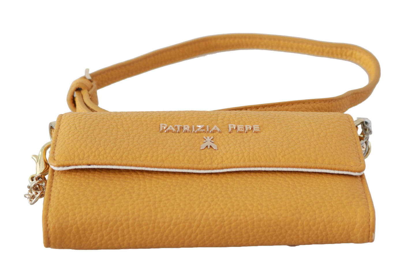 Patrizia Pepe Chic Yellow Leather Shoulder Bag