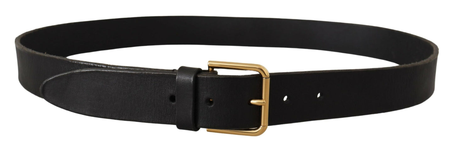 Dolce & Gabbana Elegant Leather Belt with Metal Buckle - 95 cm / 38 Inches