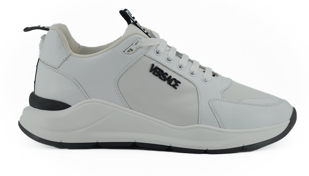 Versace Sleek White Calf Leather Sneakers - EU44/US11