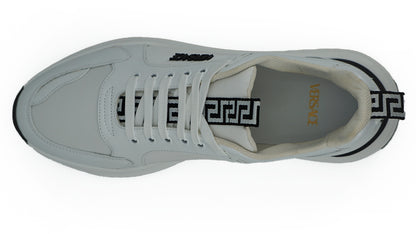 Versace Sleek White Calf Leather Sneakers - EU44/US11