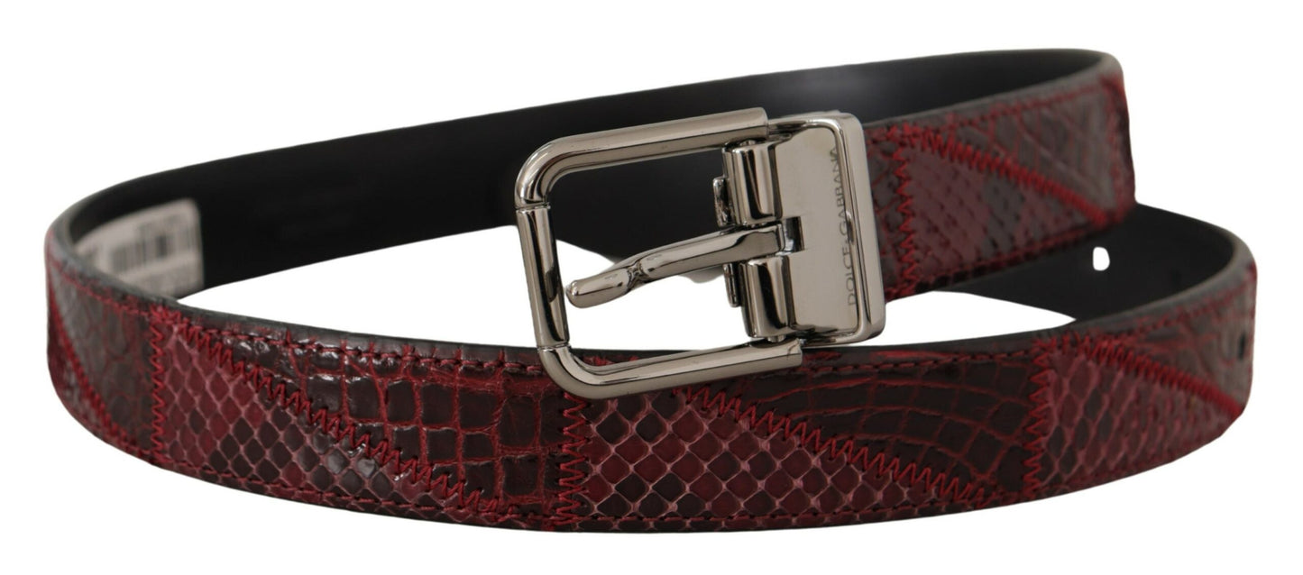 Dolce & Gabbana Elegant Red Exotic Leather Belt - 75 cm / 30 Inches