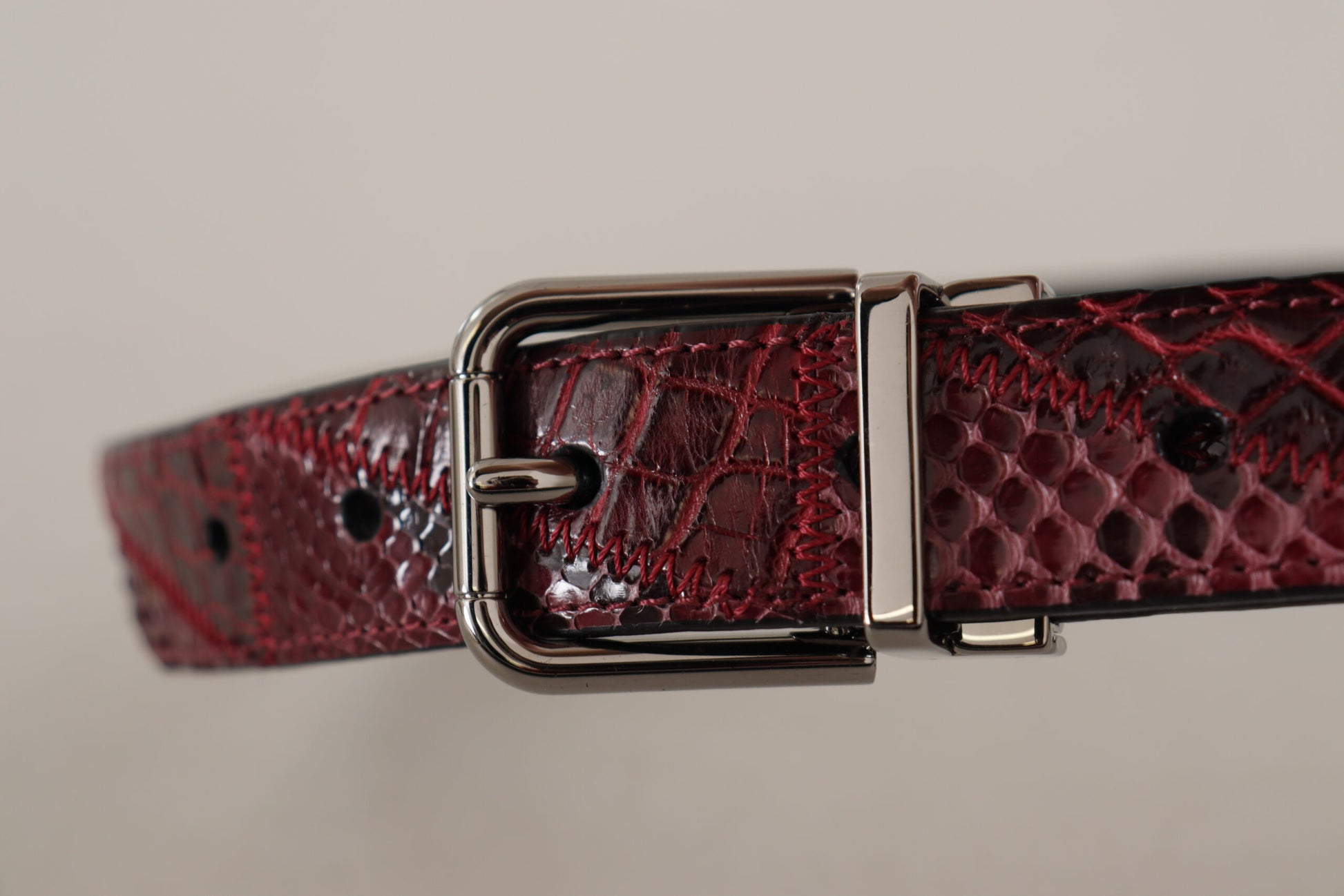 Dolce & Gabbana Elegant Red Exotic Leather Belt - 75 cm / 30 Inches