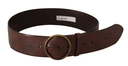 Dolce & Gabbana Elegant Leather Belt with Engraved Buckle - 90 cm / 36 Inches