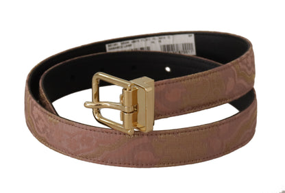 Dolce & Gabbana Chic Rose Pink Leather Belt with Logo Buckle - 75 cm / 30 Inches