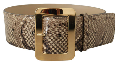 Dolce & Gabbana Elegant Leather Belt with Engraved Buckle - 65 cm / 26 Inches