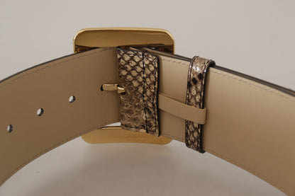 Dolce & Gabbana Elegant Leather Belt with Engraved Buckle - 65 cm / 26 Inches