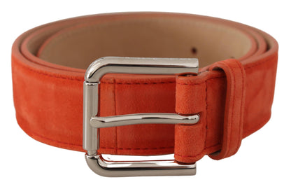 Dolce & Gabbana Elegant Suede Leather Belt in Vibrant Orange - 75 cm / 30 Inches