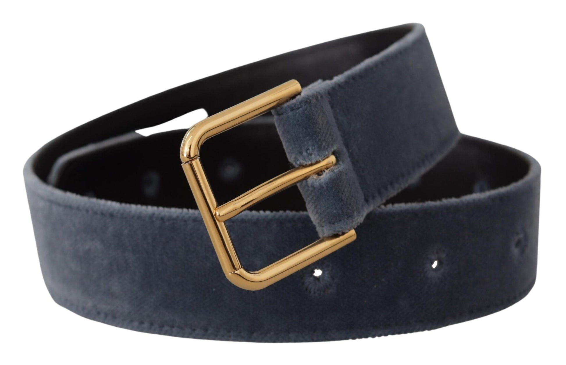 Dolce & Gabbana Elegant Navy Velvet Designer Belt - 60 cm / 24 Inches