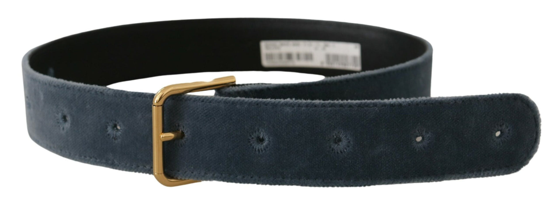 Dolce & Gabbana Elegant Navy Velvet Designer Belt - 60 cm / 24 Inches