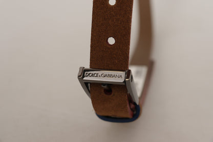 Dolce & Gabbana Chic Suede Belt with Logo Engraved Buckle - 90 cm / 36 Inches