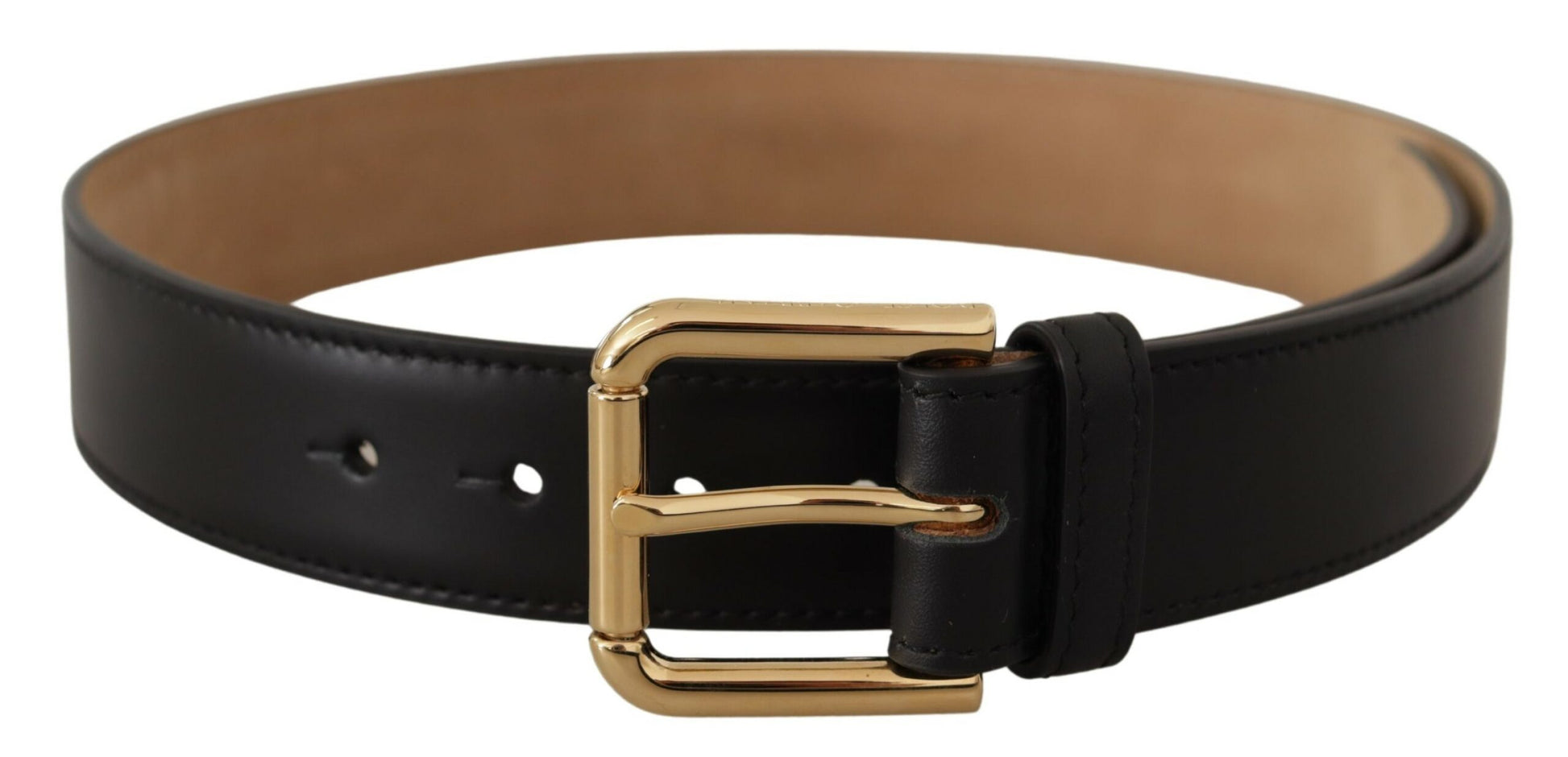 Dolce & Gabbana Elegant Leather Belt with Logo Buckle - 60 cm / 24 Inches