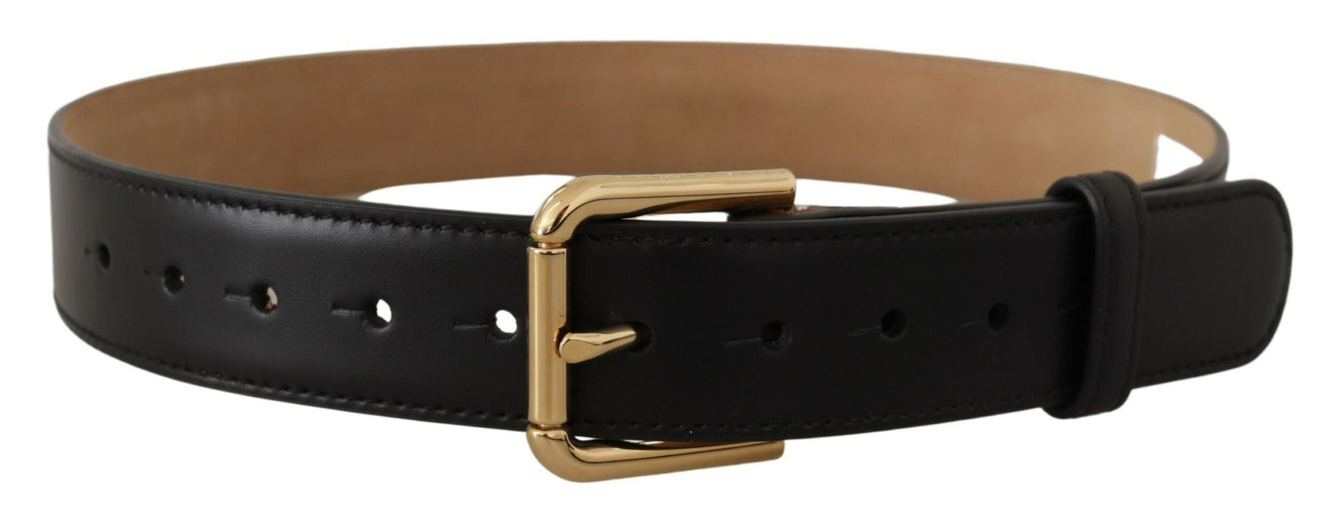 Dolce & Gabbana Elegant Leather Belt with Logo Buckle - 60 cm / 24 Inches