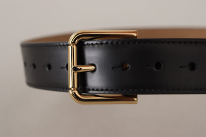 Dolce & Gabbana Elegant Leather Belt with Logo Buckle - 60 cm / 24 Inches