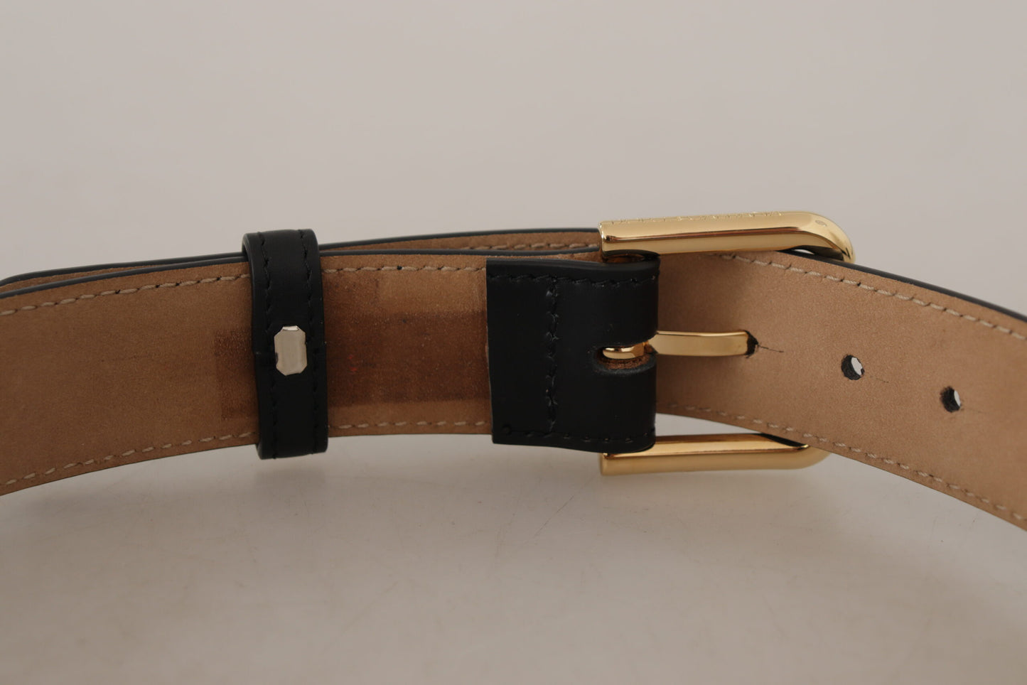 Dolce & Gabbana Elegant Leather Belt with Logo Buckle - 60 cm / 24 Inches