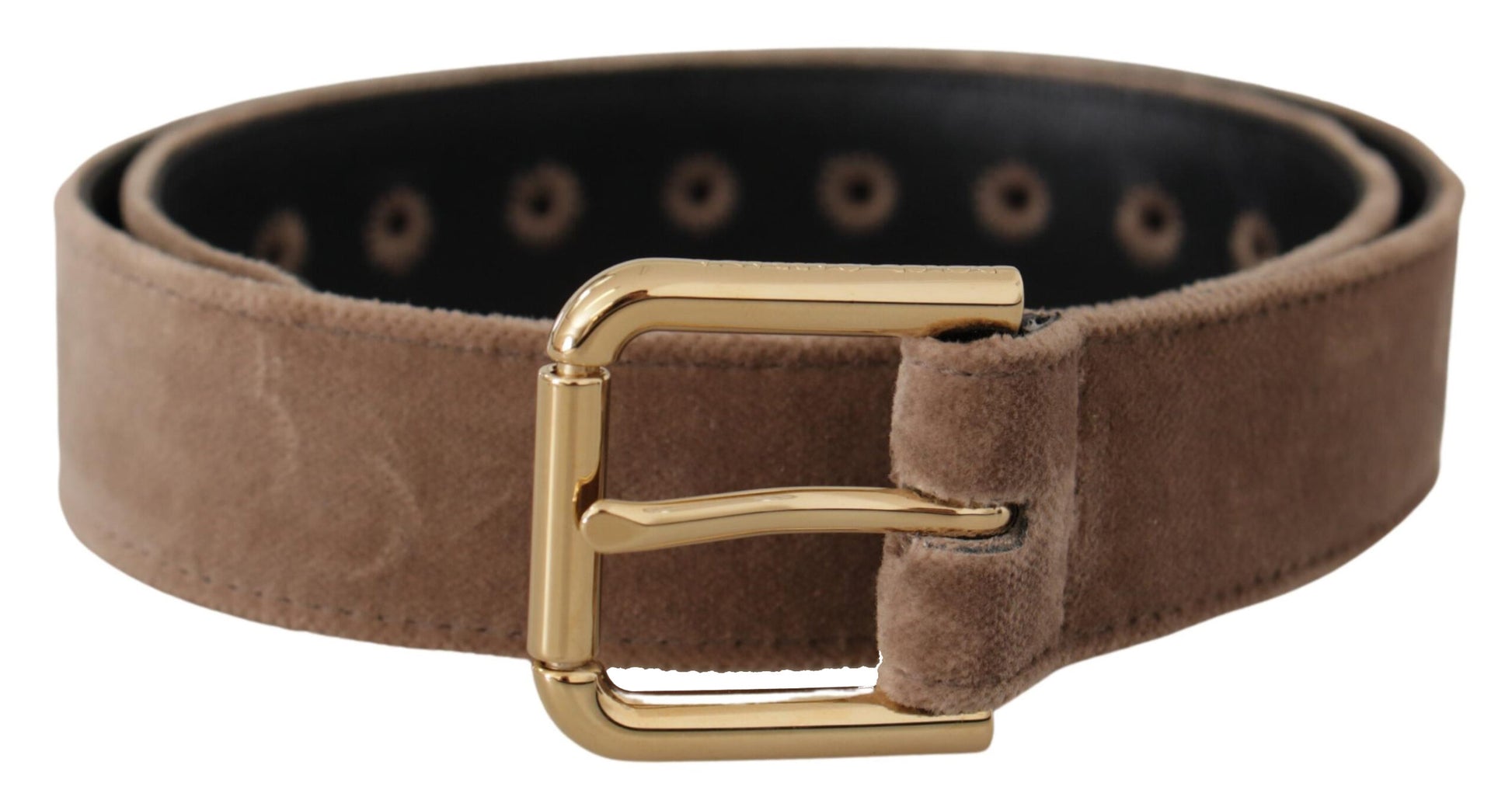 Dolce & Gabbana Elegant Velvet Logo Buckle Belt - 65 cm / 26 Inches