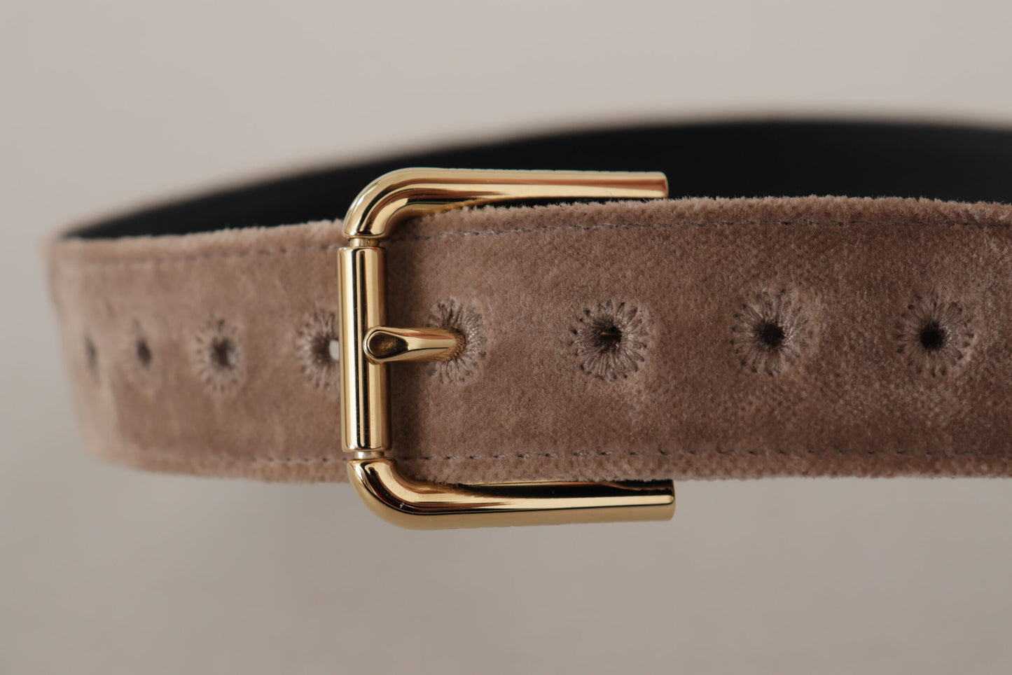 Dolce & Gabbana Elegant Velvet Logo Buckle Belt - 65 cm / 26 Inches