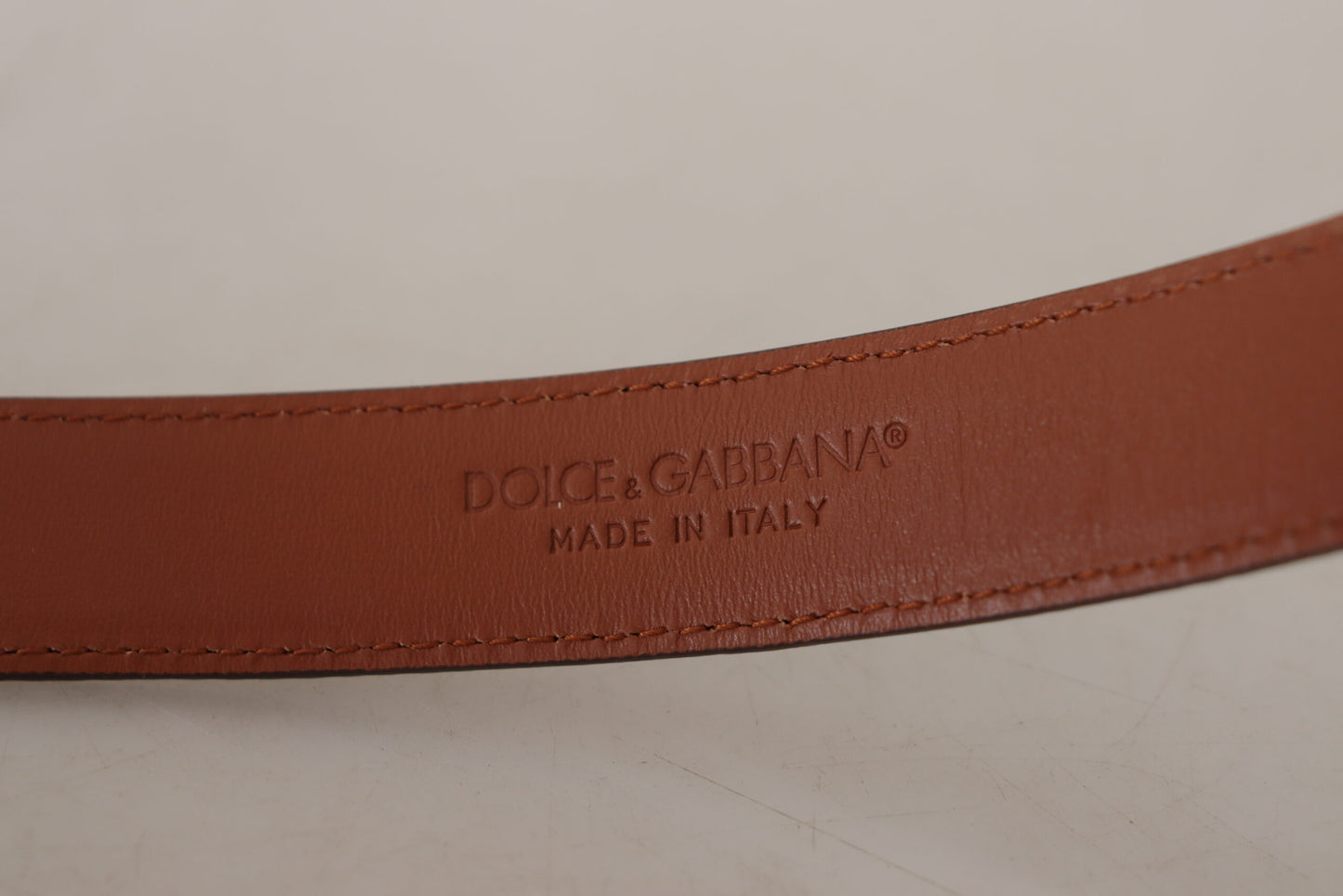 Dolce & Gabbana Elegant Engraved Leather Belt - Timeless Style - 75 cm / 30 Inches