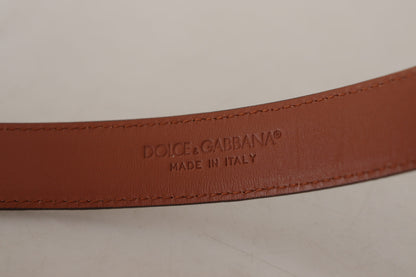 Dolce & Gabbana Elegant Engraved Leather Belt - Timeless Style - 75 cm / 30 Inches