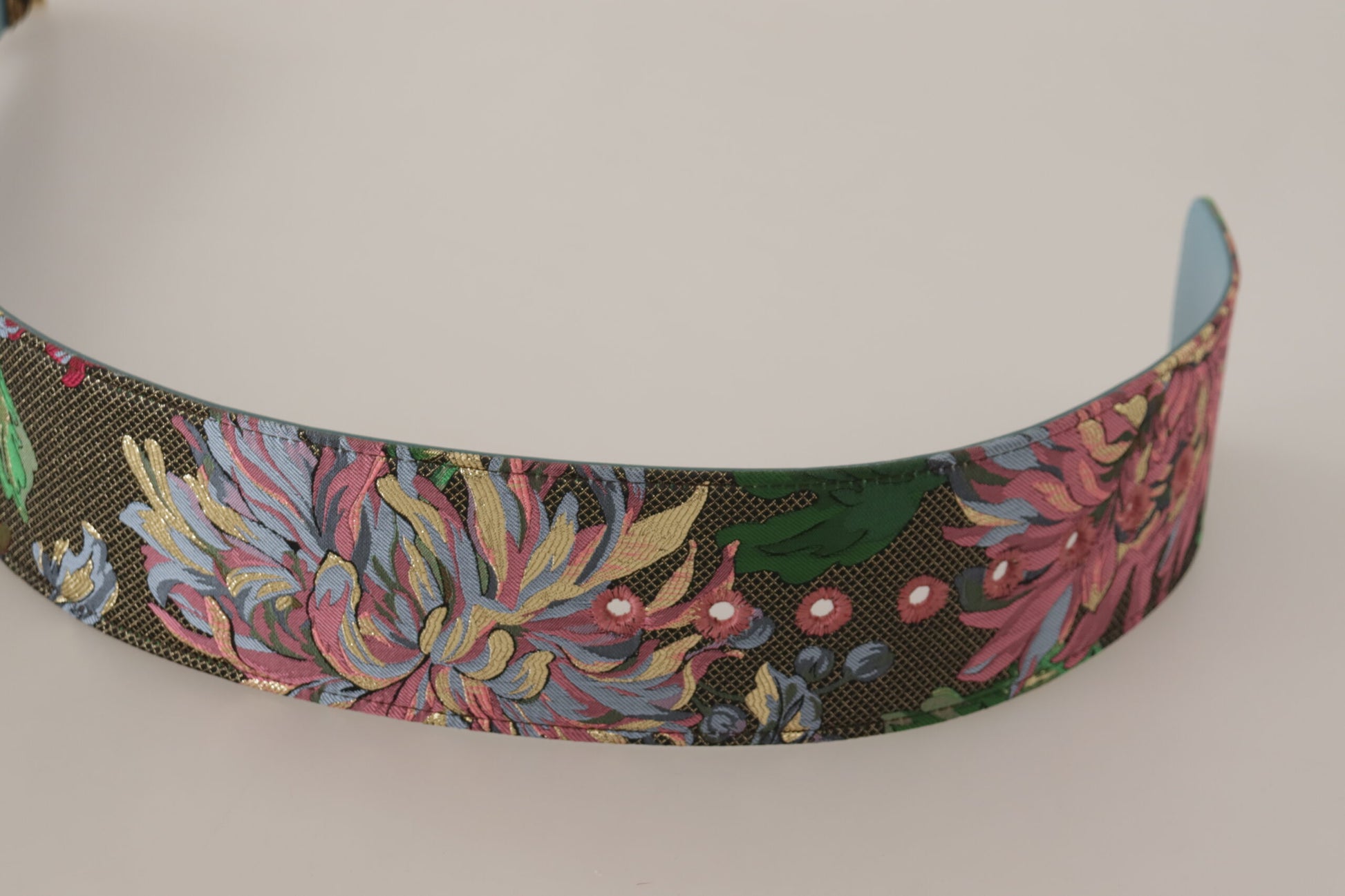 Dolce & Gabbana Multicolor Leather Logo Buckle Belt - 70 cm / 28 Inches