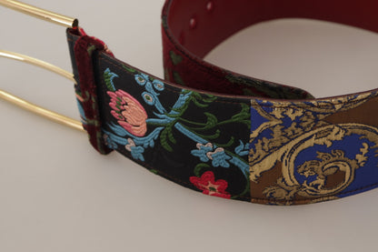 Dolce & Gabbana Engraved Logo Multicolor Leather Belt - 70 cm / 28 Inches