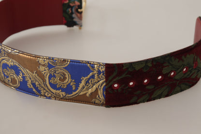 Dolce & Gabbana Engraved Logo Multicolor Leather Belt - 70 cm / 28 Inches