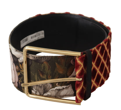 Dolce & Gabbana Engraved Logo Multicolor Leather Belt - 75 cm / 30 Inches