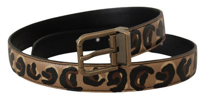 Dolce & Gabbana Chic Engraved Logo Leather Belt - 75 cm / 30 Inches