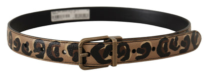 Dolce & Gabbana Chic Engraved Logo Leather Belt - 75 cm / 30 Inches