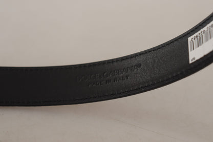 Dolce & Gabbana Chic Engraved Logo Leather Belt - 75 cm / 30 Inches