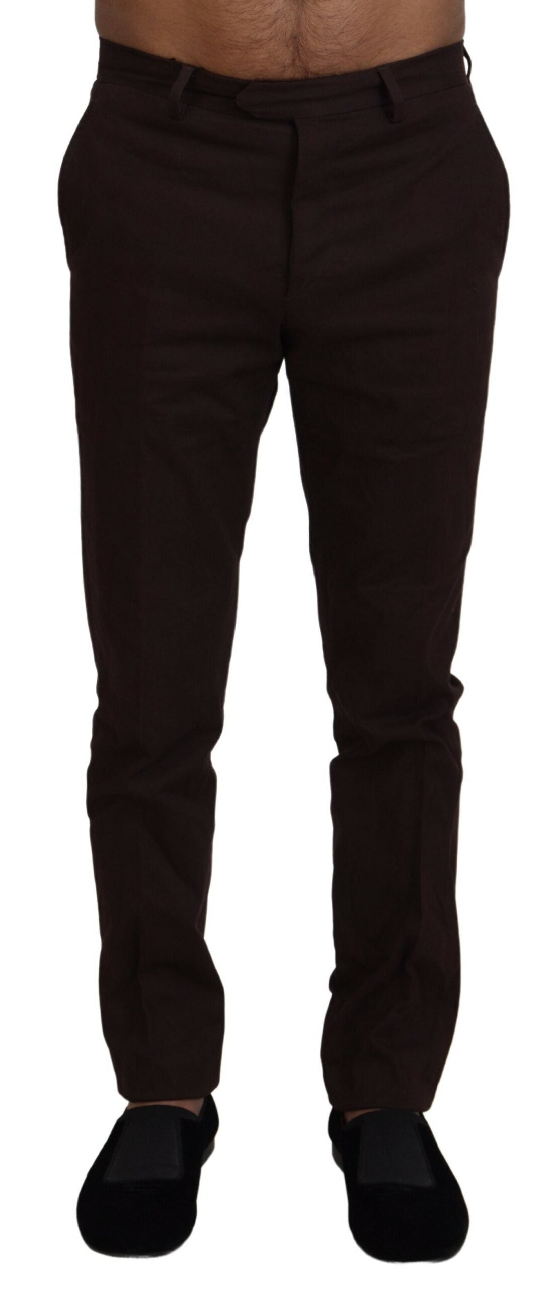 BENCIVENGA Elegant Brown Cotton Blend Trousers - IT48 | M