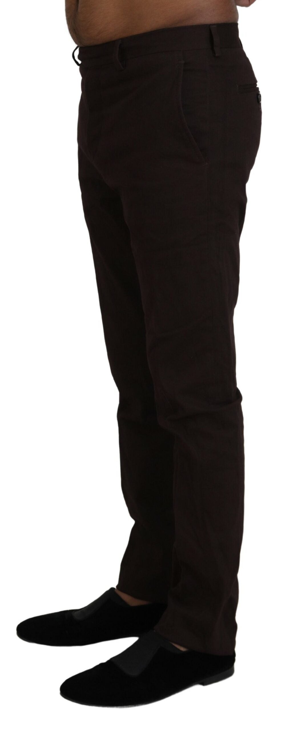 BENCIVENGA Elegant Brown Cotton Blend Trousers - IT48 | M