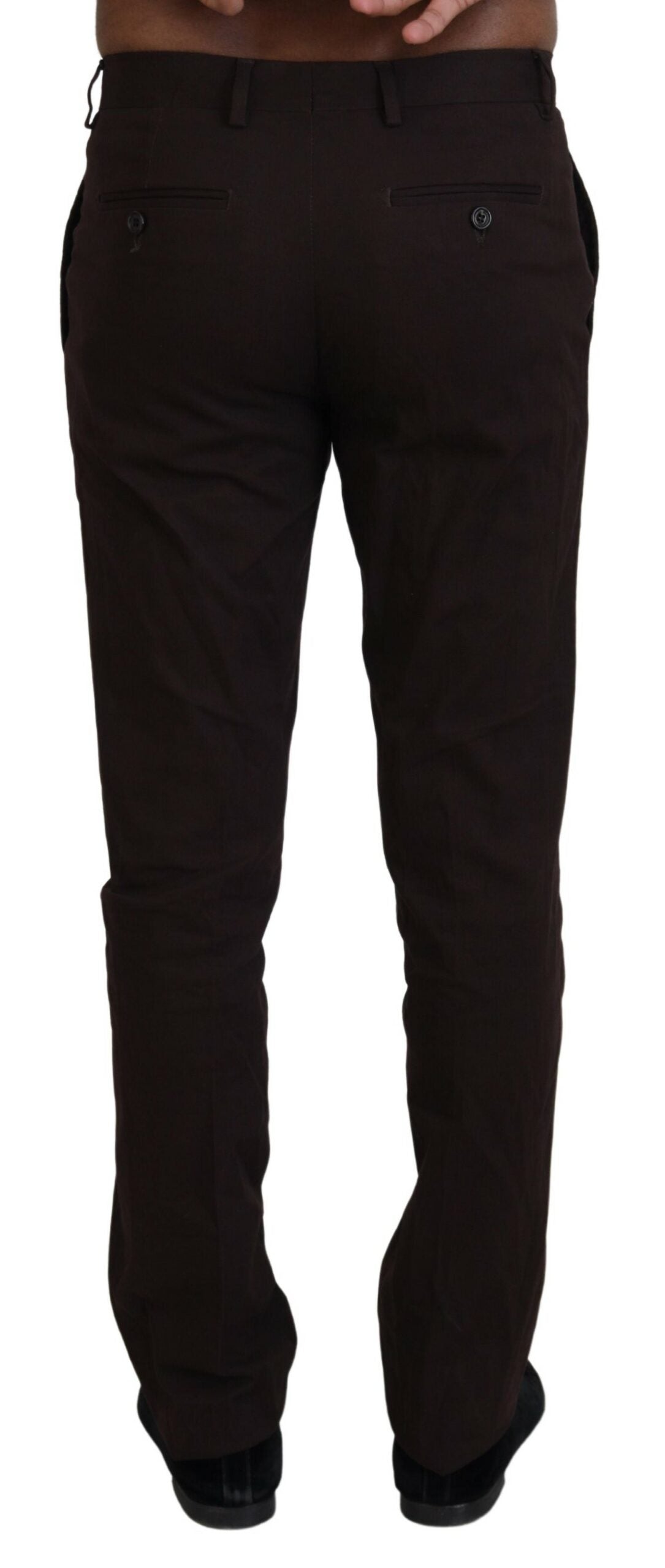 BENCIVENGA Elegant Brown Cotton Blend Trousers - IT48 | M