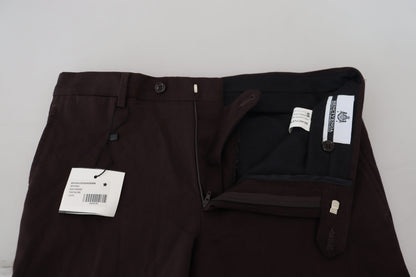 BENCIVENGA Elegant Brown Cotton Blend Trousers - IT48 | M