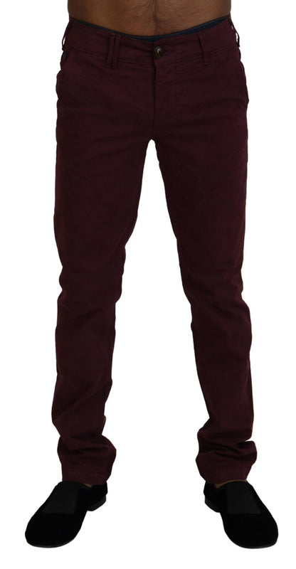 CYCLE Maroon Skinny Fit Cotton Pants - IT46 | S